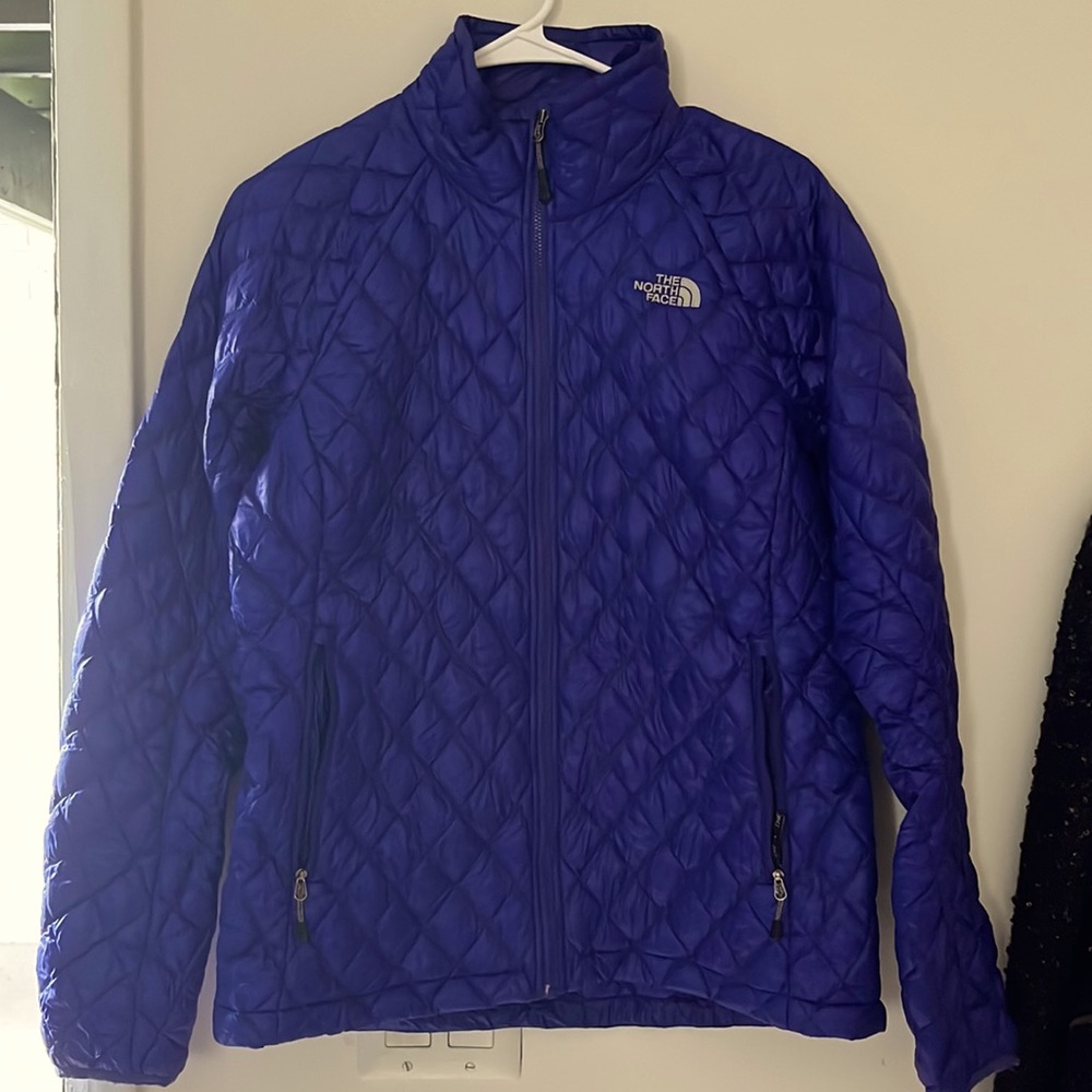 Purple north face quilted jacket